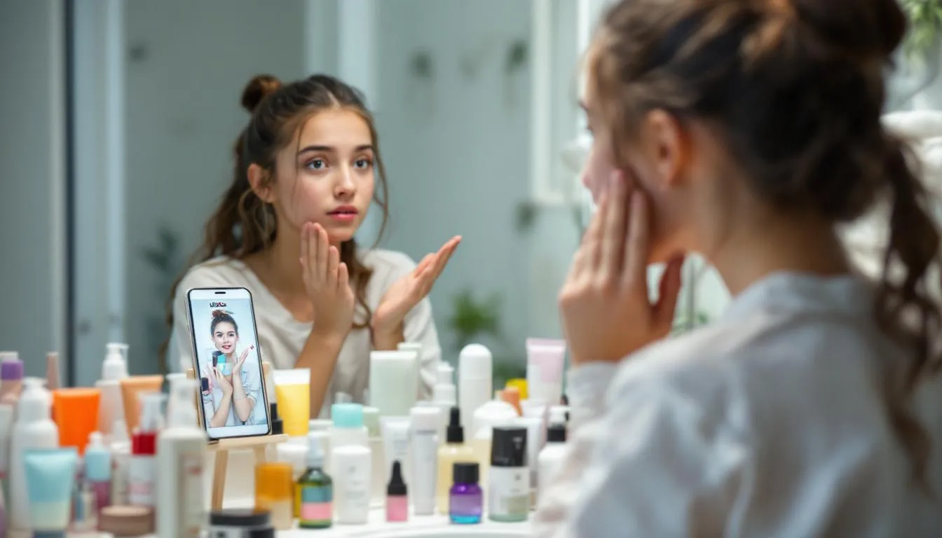 Soins peau ado sur TikTok : routines risquées et coûts explosifs